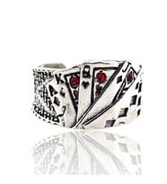 Royal Flush Karo Poker Destesi İskambil Metal Yüzük RG070