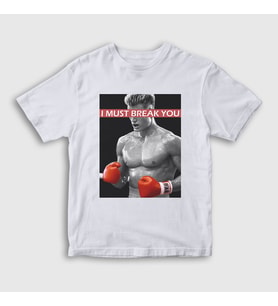 Presmono Unisex Çocuk Beyaz Break ivan Drago Film Rocky T-Shirt 249487tt (Beyaz)