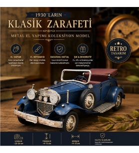 Dekoratif Metal Klasik Cabrio Araba El Yapımı Vintage Koleksiyon Modeli