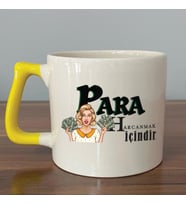 Para Harcamak İçindir Baskılı Sarı Kulplu D Kupa