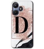 İnfinix Hot 30i Kılıf HD Desen Baskılı Kılıf - Pembe Mermer Desenli D Harfi