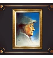 Özel Seri Paspartulu Çerçeveli Atatürk Tablo l134 (Gold)