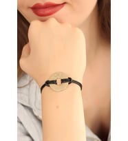 LOVE (Aşık) Siyah Deri İpli Unisex Mood Bileklik 5886