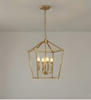 Kuş Kafesi Vintage Oturma Odası Avize 3193-W53-2X-RZ (Eskitme Altın)