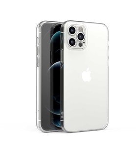 Apple iPhone 12 Pro Max Kılıf Kamera Korumalı Süper Silikon Kapak (Renksiz)