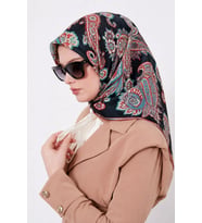 Lesscarves Desenli Pamuk İpek Eşarp LS2207