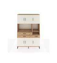 Hyperion Dolap 9 Raflı 3 Çekmeceli 6 Kapaklı 132x44x195 Çam-Aytaşı/Çam