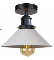 RİOLİGHT METAL BEYAZ PLOFONYER SARKIT ŞAPKA ÇAPI: 28CM (Siyah)