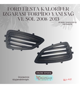 Ford Fiesta Kalorifer Izgarası Torpido Yanı SAĞ VE SOL 2008-2013 (ÜFLEYİCİ) 2 Adet (Siyah-Gri)