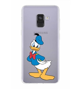 Samsung Galaxy A8 (2018)  Kapak Donald Duck Tasarımlı Şeffaf Silikon Kılıf