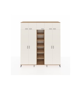 Hyperion Dolap 12 Raflı 9 Kapaklı 2 Askılı 220x44x243 Çam-Aytaşı/Çam