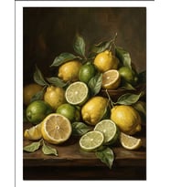 Limonlar Ve Misket Limonları Tabak Dekoratif Kanvas - Mdf Ahşap Tablo