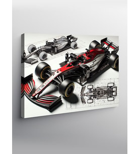 Kanvas Tablo Formula 1 Teknik Çizimi