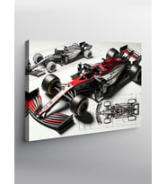 Kanvas Tablo Formula 1 Teknik Çizimi