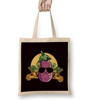 Funny Eggplant Gardener Vegetables Planting Gardening Nature Bez Çanta Uzun Saplı