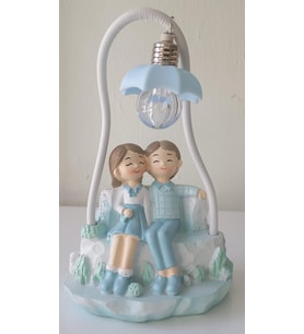 Romantik Çift Figürlü Gece Lambası  Sevgiliye Hediye  Sandal Model  Dekoratif Masa Lambası