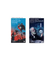 Dünyalar Savaşı + Ay'a Yolculuk- 2 Kitap Set - Iş Bankası Özel Set Dünyalar Savaşı Kitabı
