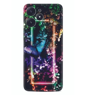Xiaomi Poco M6 Pro 5G Kılıf Silikon Desen Özel Seri Butterfly Neon 1684