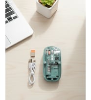Bluetooth 2.4G Usb Destekli Pilli Kablosuz Şeffaf Mouse - Lisinya