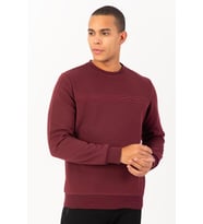 Maraton Comfort Erkek Bisiklet Yaka Bordo Sweatshirt