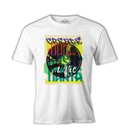 A Vinyl Record in Graffiti Style Beyaz Erkek Tshirt