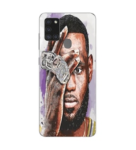Samsung Galaxy A21S Uyumlu Lebron James Tasarımlı Şeffaf Telefon Kılıfı
