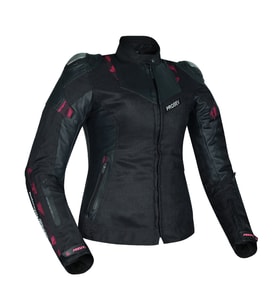 Motosiklet Kadın Montu Full Korumalı 4 Mevsim Deri ve Maxdura Kumaş Mont Black