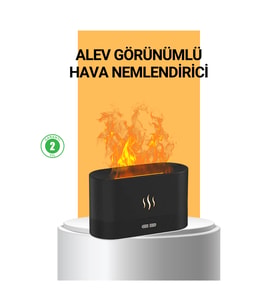 Modern Tasarımlı Alev Efektli LED Aromaterapi Hava Nemlendirici