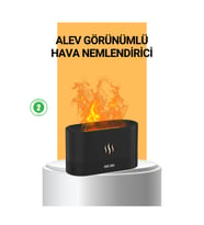 Modern Tasarımlı Alev Efektli LED Aromaterapi Hava Nemlendirici