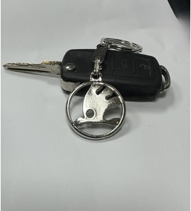 Skoda 3D Gümüş Renk Oto Anahtarlık (Standart)