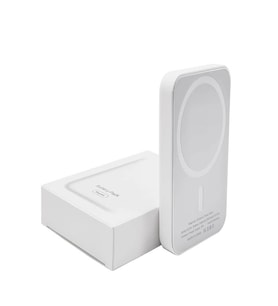 5000mAh Kablosuz MagSafe Powerbank - Taşınabilir Beyaz Batarya, iPhone Telefon Şarj Aleti