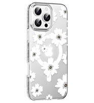 iPhone 16 Pro Max Floral Magsafe Kapak - Beyaz