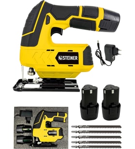 Steiner Alman 12 V 3.0 Ah Li-Ion Çift Akülü Şarjlı Dekupaj Testere (Sarı)