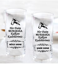 Kişiye özel isim yazdırılabilir rakı bardağı 2 li