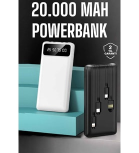 Powerbank 20.000 Mah Dijital Göstergeli LCD Ekran Uzun Pil Ömrü