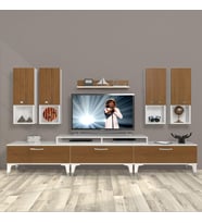 Decoraktiv Ekoflex 8DA Slm Silver Tv Ünitesi Tv Sehpası - Beyaz Ceviz (Beyaz - Ceviz)