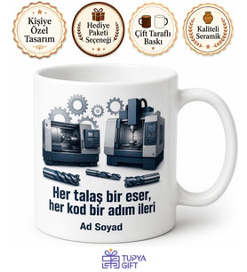 CNC Programlama Öğrencisine Torna Freze Talaşlı İmalat Hediye Kupa Bardak