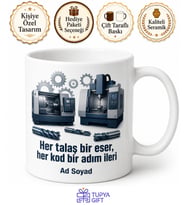 CNC Programlama Öğrencisine Torna Freze Talaşlı İmalat Hediye Kupa Bardak