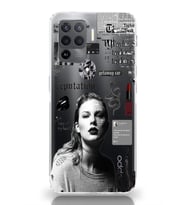 Oppo Reno 5 Lite Uyumlu Taylor Swift Desenli Şeffaf Telefon Kılıfı