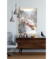 Çerçeveli Tablo Modern Sanatsal  Dekorasyon Ev Dekoru Tekli Çerçeve Kış Manzara ÖZC-98 (Natural)