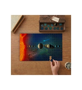 Gezegenler ve Güneş - Galaksi Tasarımı 240 parça Ahşap Puzzle Ahşap Kutuda MP01319