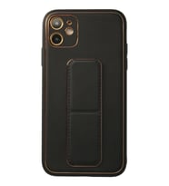 Pilelistore   iPhone 12 Kılıf Coco Deri Standlı Kapak - Siyah