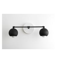 RİOLİGHT RETRO,RUSTİK,MODERN 2XE27 DUYLU GLOP METAL AYNA ÜSTÜ DUVAR APLİK (Siyah - Beyaz)