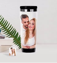BK Gift Kişiye Özel Yağlıboya Tasarımlı Çelik Termos Bardak-1