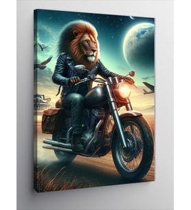 Kanvas Tablo Aslan Ve Chopper