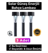 Premium Kablosuz Su Geçirmez Dayanıklı Şık Solar Güneş Enerjili Bahçe Lambası Saplama 30cm 3 Adet