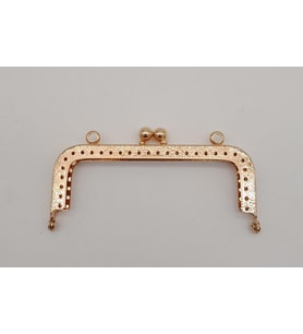 Angel Çanta Aksesuar 10.5 cm Dikdörtgen Çanta Klipsi Çanta Bursu Light Gold Metal