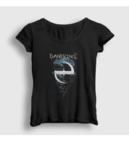 Presmono Kadın Siyah Logo V3 Evanescence T-Shirt 383883tt
