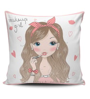 Alkanhomes Fashion Girl Dijital Baskılı Kırlent Kılıfı