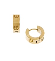 Unisex Gümüş Renk Sembol Detay Küpe (Gold)